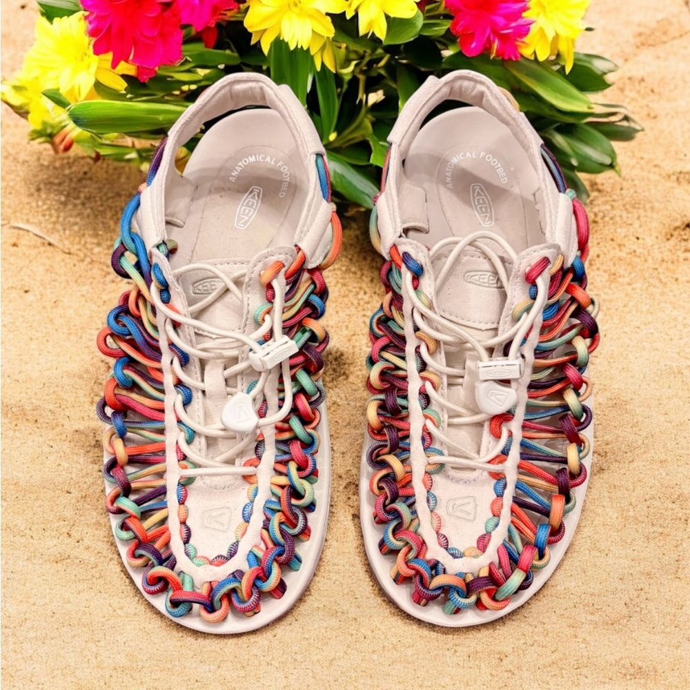 Keen Uneek Classic Two Cord Sandals Womens 7 Multicolor Outdoor Summer Beach